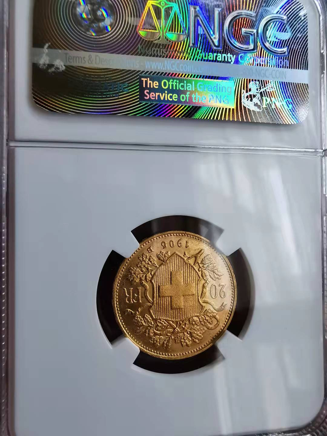 凡希社世界钱币微拍第一百七十期 1905B瑞士20法郎金币NGC-MS64