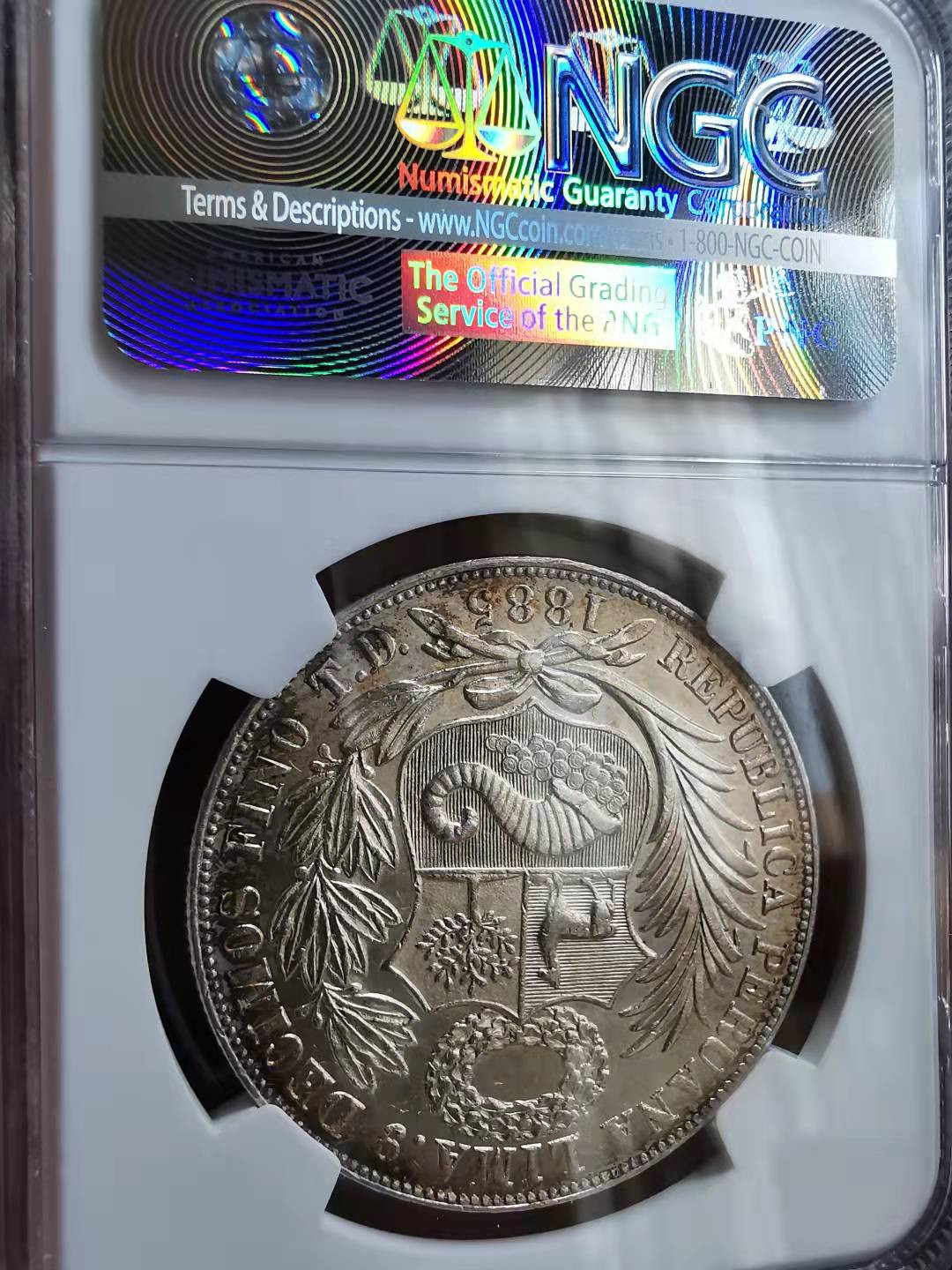 凡希社世界钱币微拍第一百七十期 荐！1885TD秘鲁SOL大银NGC-MS64收藏级！