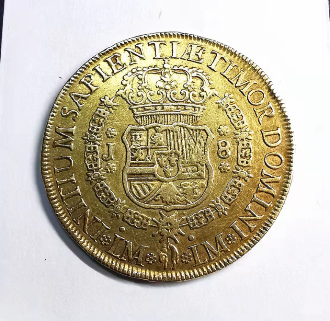 凡希社世界钱币微拍第一百七十期 荐！1751LM秘鲁费迪南多六世8E大金币XF/AU边略有修补痕迹27.07g 917金