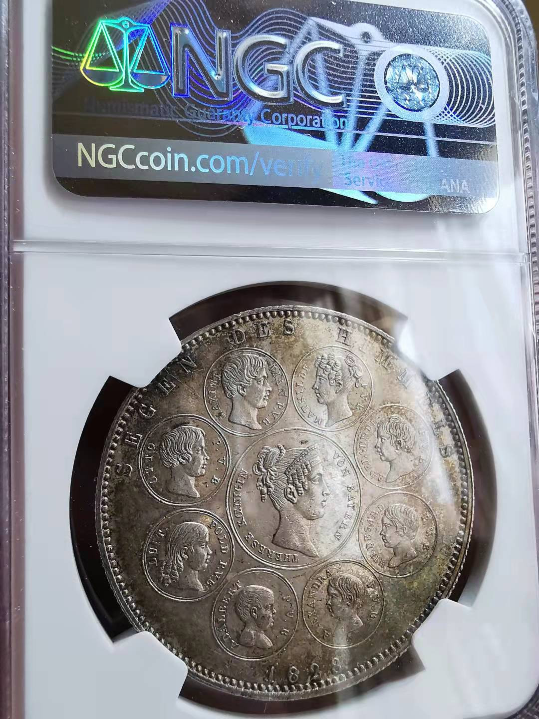 凡希社世界钱币微拍第一百七十期 荐！1830巴伐利亚王室泰勒NGC-MS61