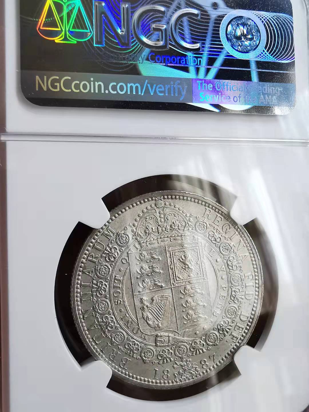 凡希社世界钱币微拍第一百七十期 1887英国高冠1/2克朗NGC-MS64淡色粉光