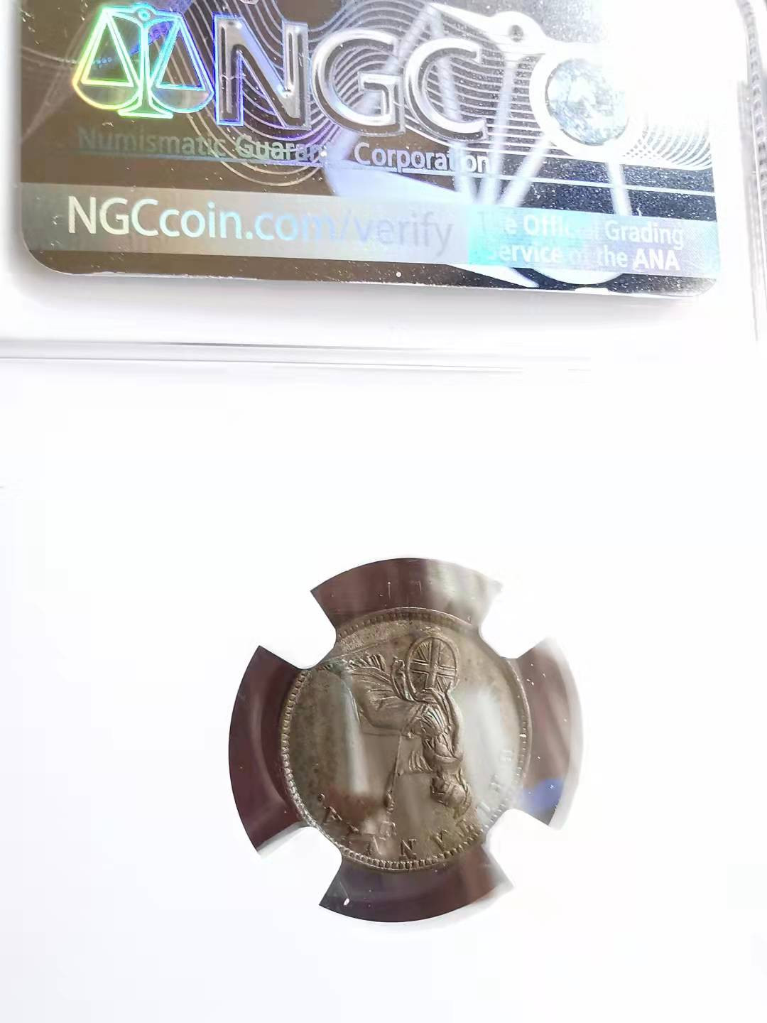 凡希社世界钱币微拍第一百七十期 1862爱奥尼亚岛LEPTON铜NGC-MS63