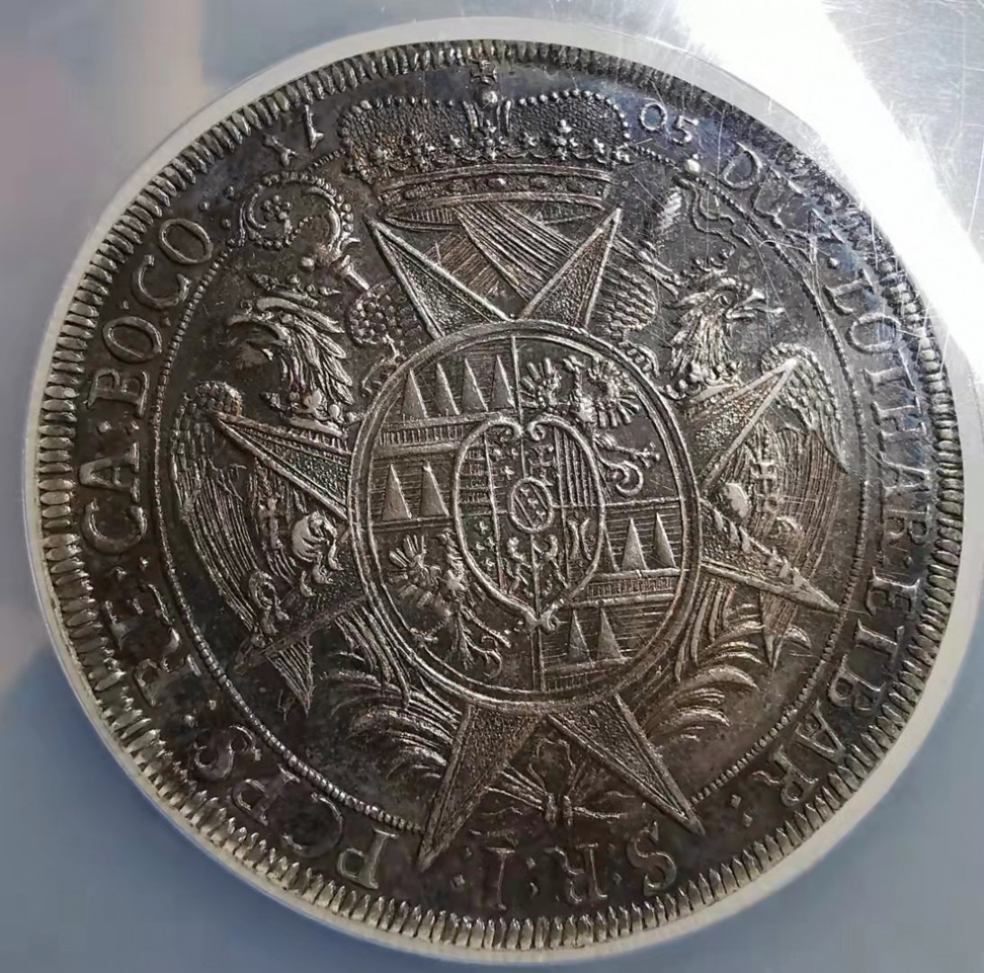 凡希社世界钱币微拍第一百七十期 荐！1705神罗奥莫茨泰勒大银NGC-MS62深度五彩收藏级！