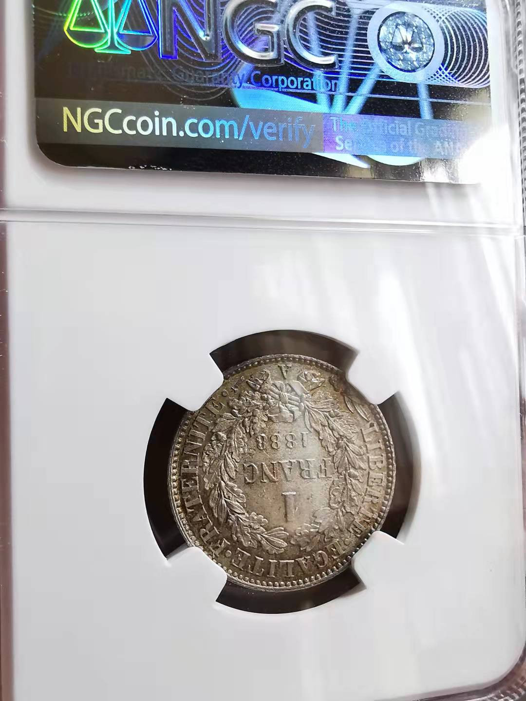 凡希社世界钱币微拍第一百七十期 1888A法国谷物女神法郎NGC-MS64