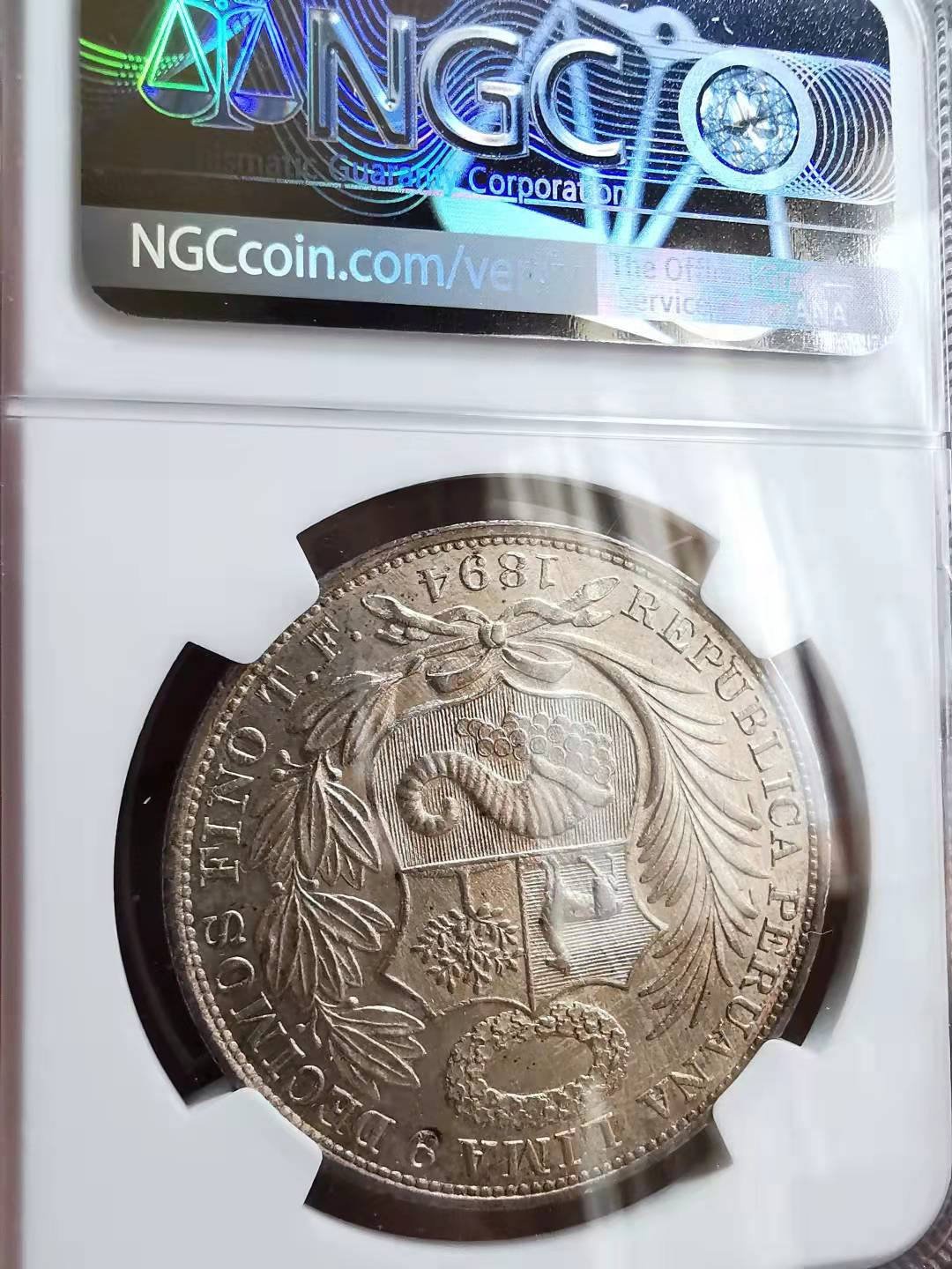 凡希社世界钱币微拍第一百七十期 1894TF秘鲁SOL大银NGC-MS63