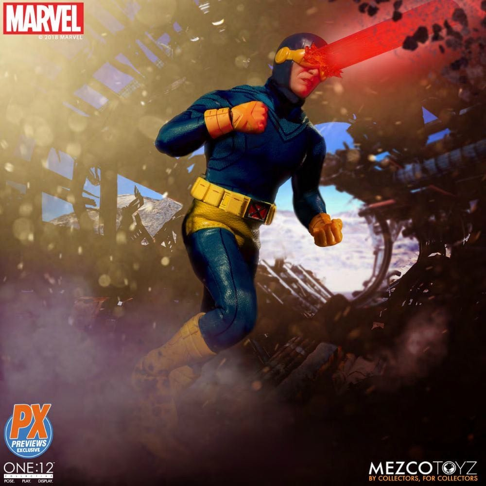 零元拍：Mezco Toyz 蚂蚁 1/12 SEP188229 PX限定 镭射眼 X战警 CYCLOPS，全新未拆。