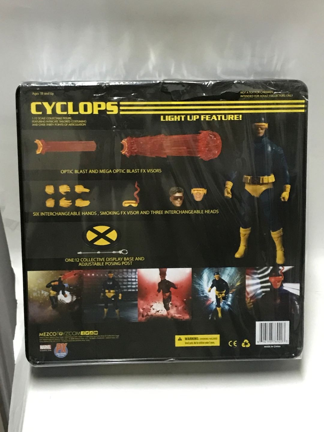 零元拍：Mezco Toyz 蚂蚁 1/12 SEP188229 PX限定 镭射眼 X战警 CYCLOPS，全新未拆。