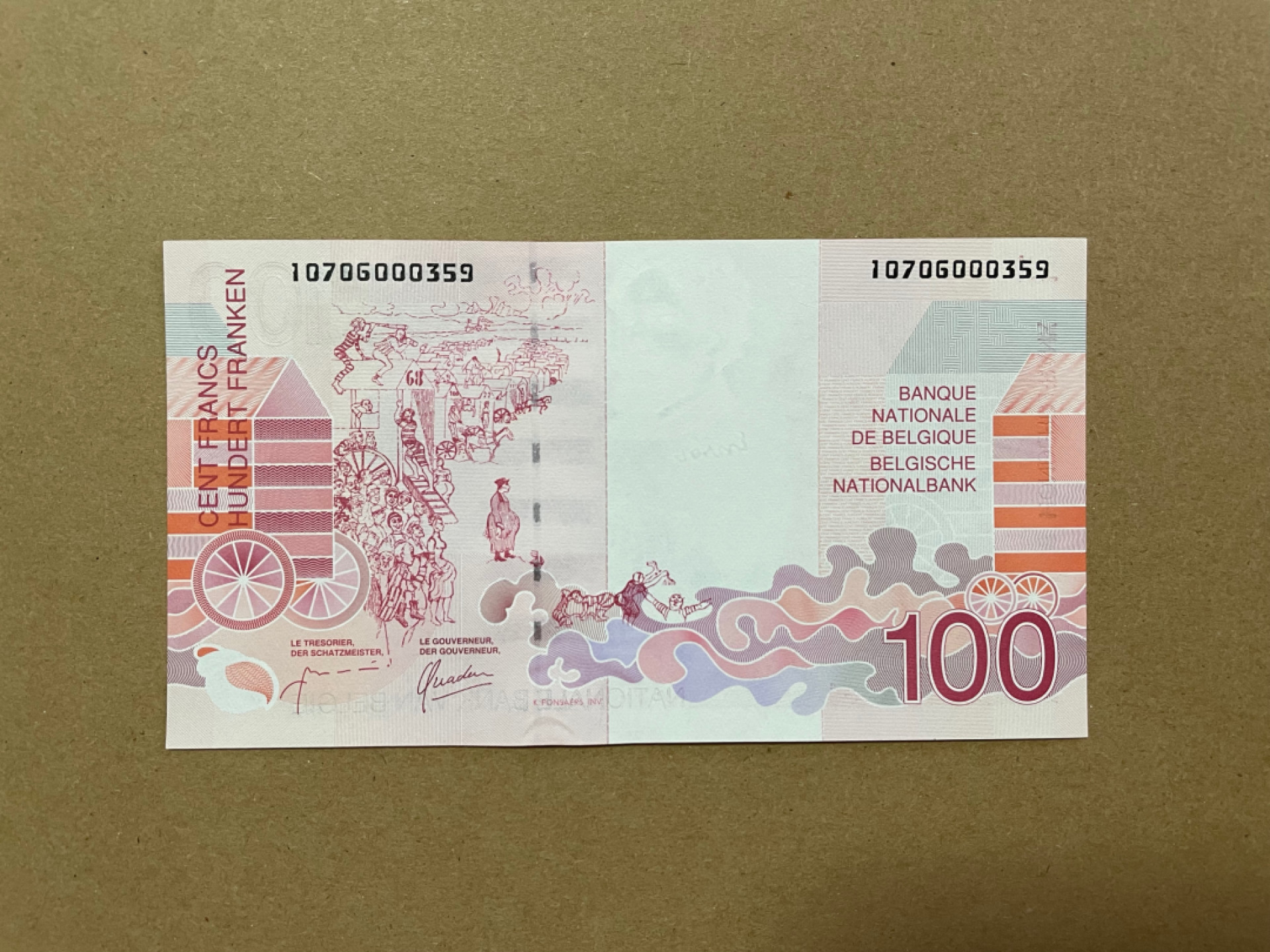 《张总收藏》36期—欧洲精品 比利时100法郎 UNC 末版