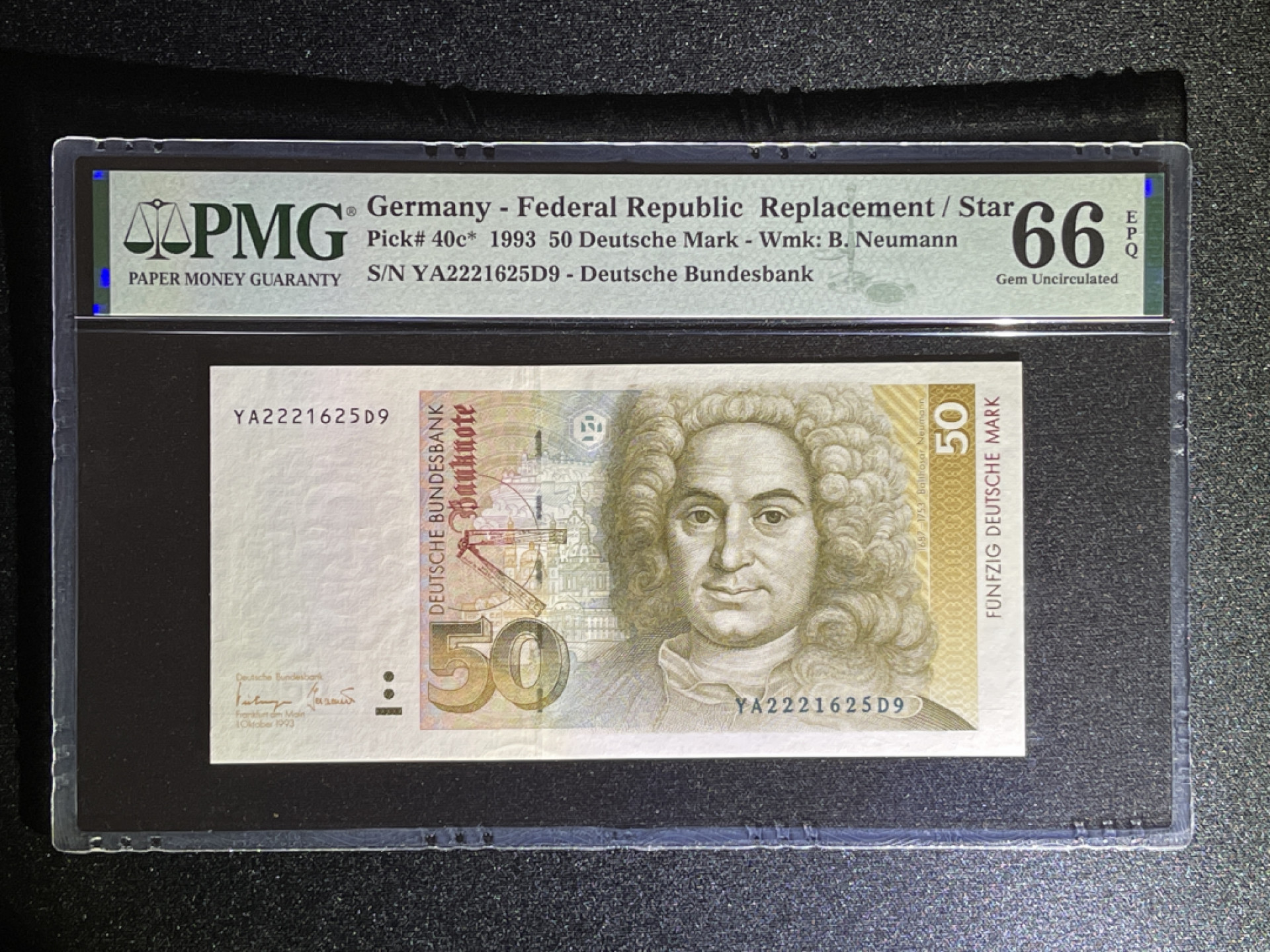 《张总收藏》36期—欧洲精品 德国50马克 PMG66E 末版补号 1993年 德国建筑师纽曼 
