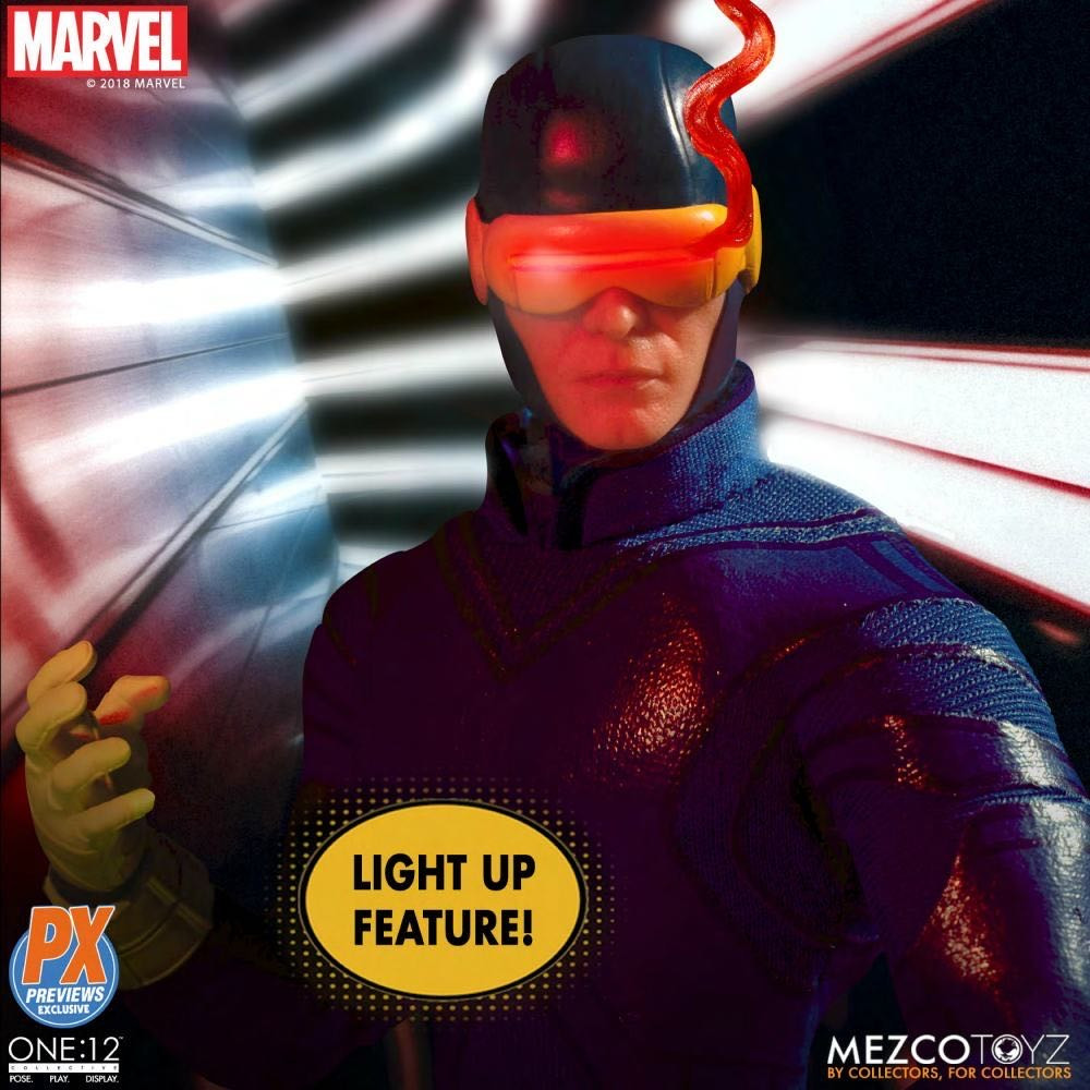 零元拍：Mezco Toyz 蚂蚁 1/12 SEP188229 PX限定 镭射眼 X战警 CYCLOPS，全新未拆。