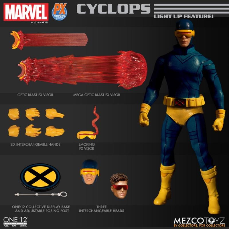零元拍：Mezco Toyz 蚂蚁 1/12 SEP188229 PX限定 镭射眼 X战警 CYCLOPS，全新未拆。