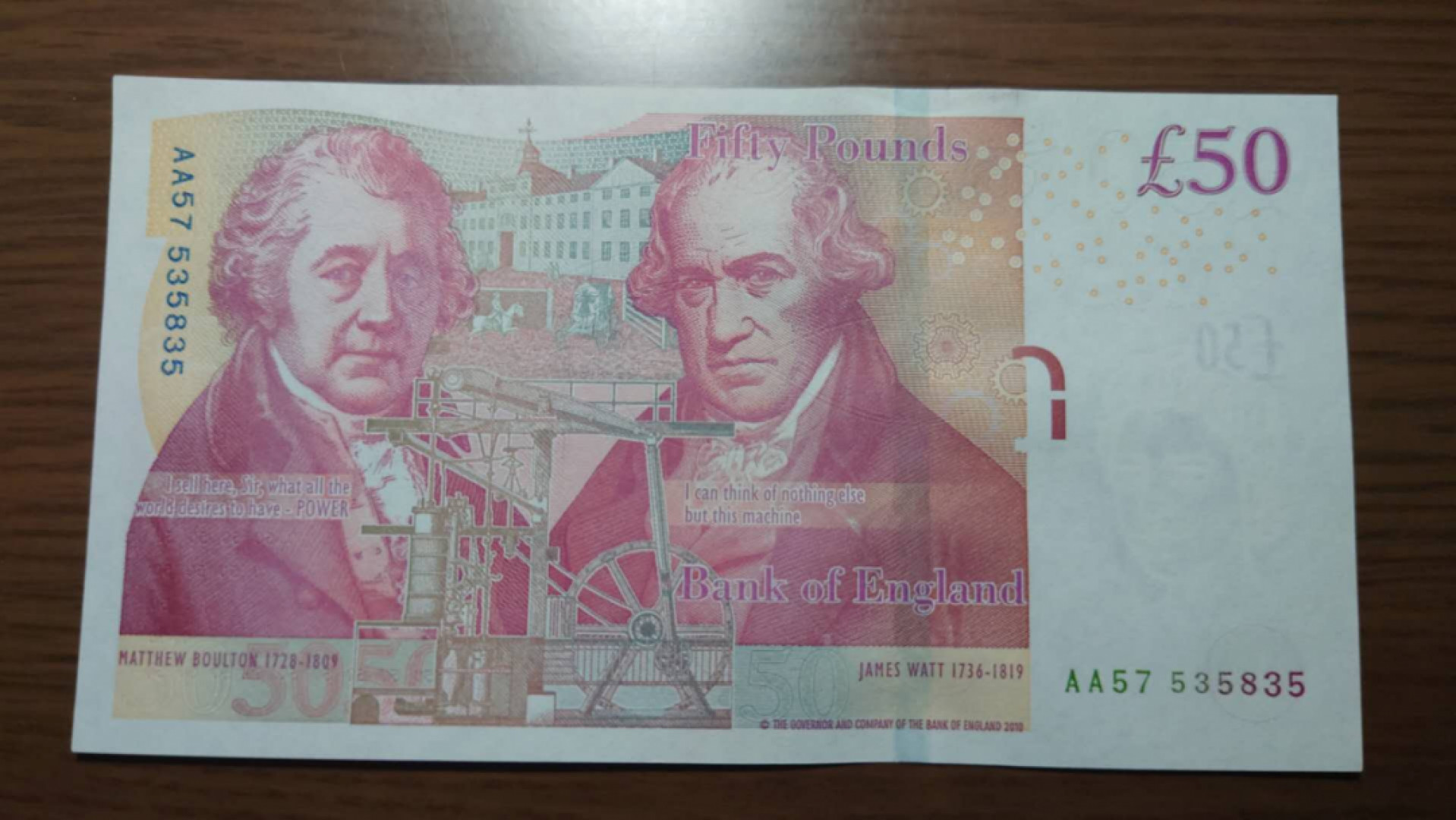 【囧羊收藏】精选微拍第37期暨2021年第28期 各国纸币精选 2010年英国F序列50镑 AA冠全程无4 全新UNC