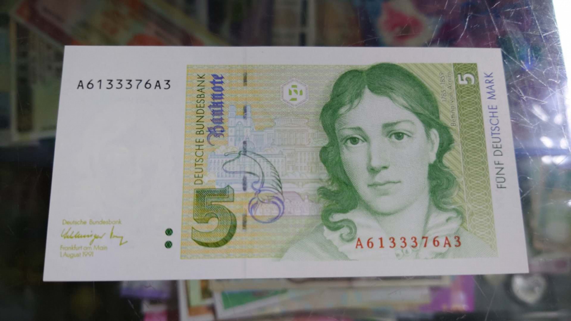 【囧羊收藏】精选微拍第37期暨2021年第28期 各国纸币精选 【一口价售出，勿出价】1991年德国5马克 全新UNC AA冠