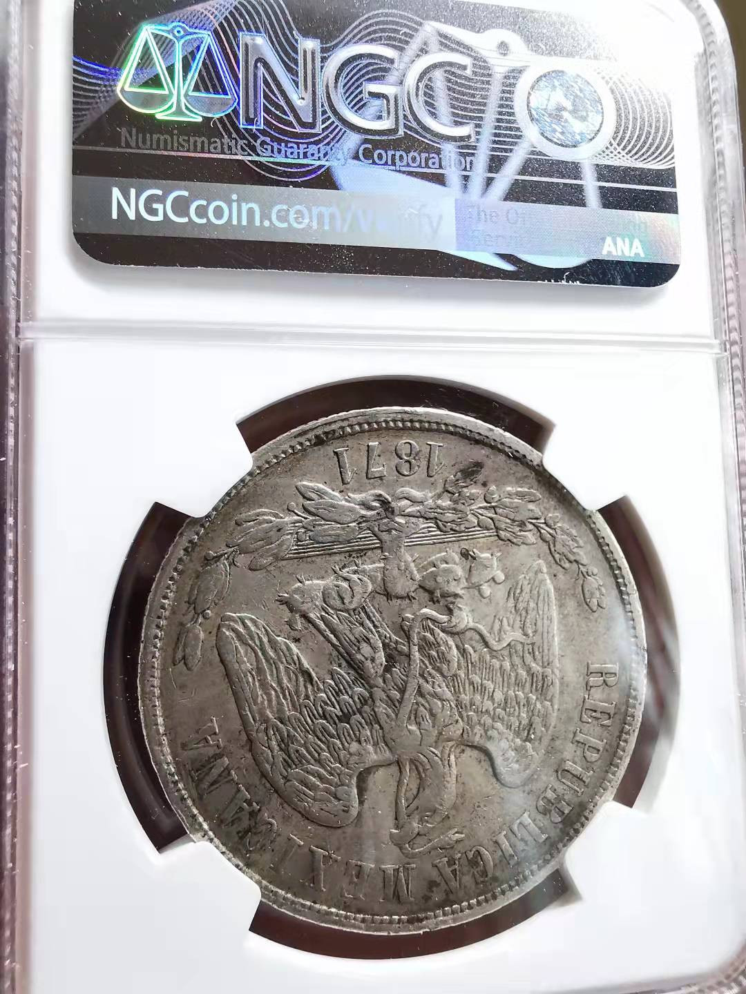 凡希社世界钱币微拍副品交流自动拍专场三 1871MO墨西哥天平鹰洋NGC-AUD