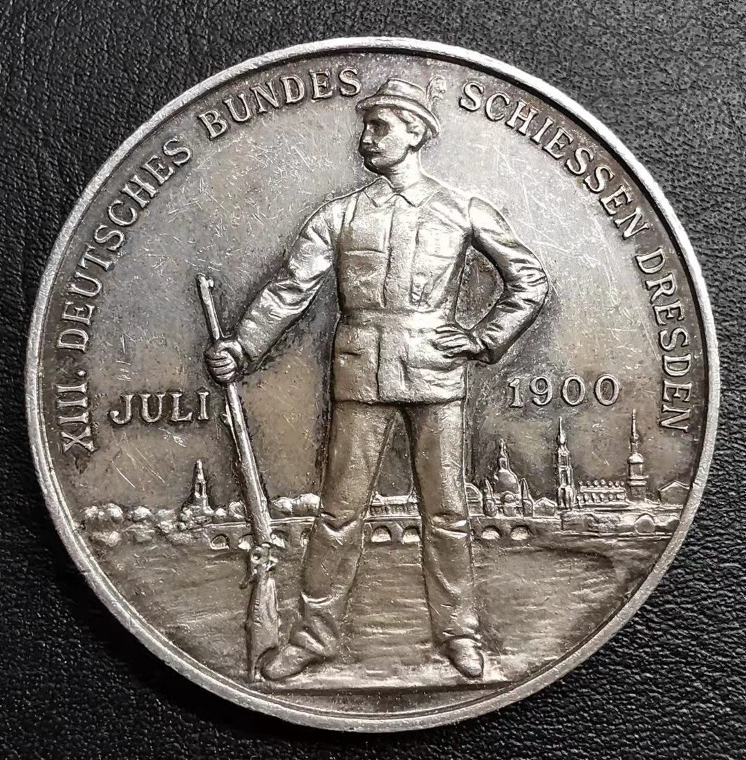 凡希社世界钱币微拍副品交流自动拍专场三 1900德国日耳曼尼亚银章高浮雕AU