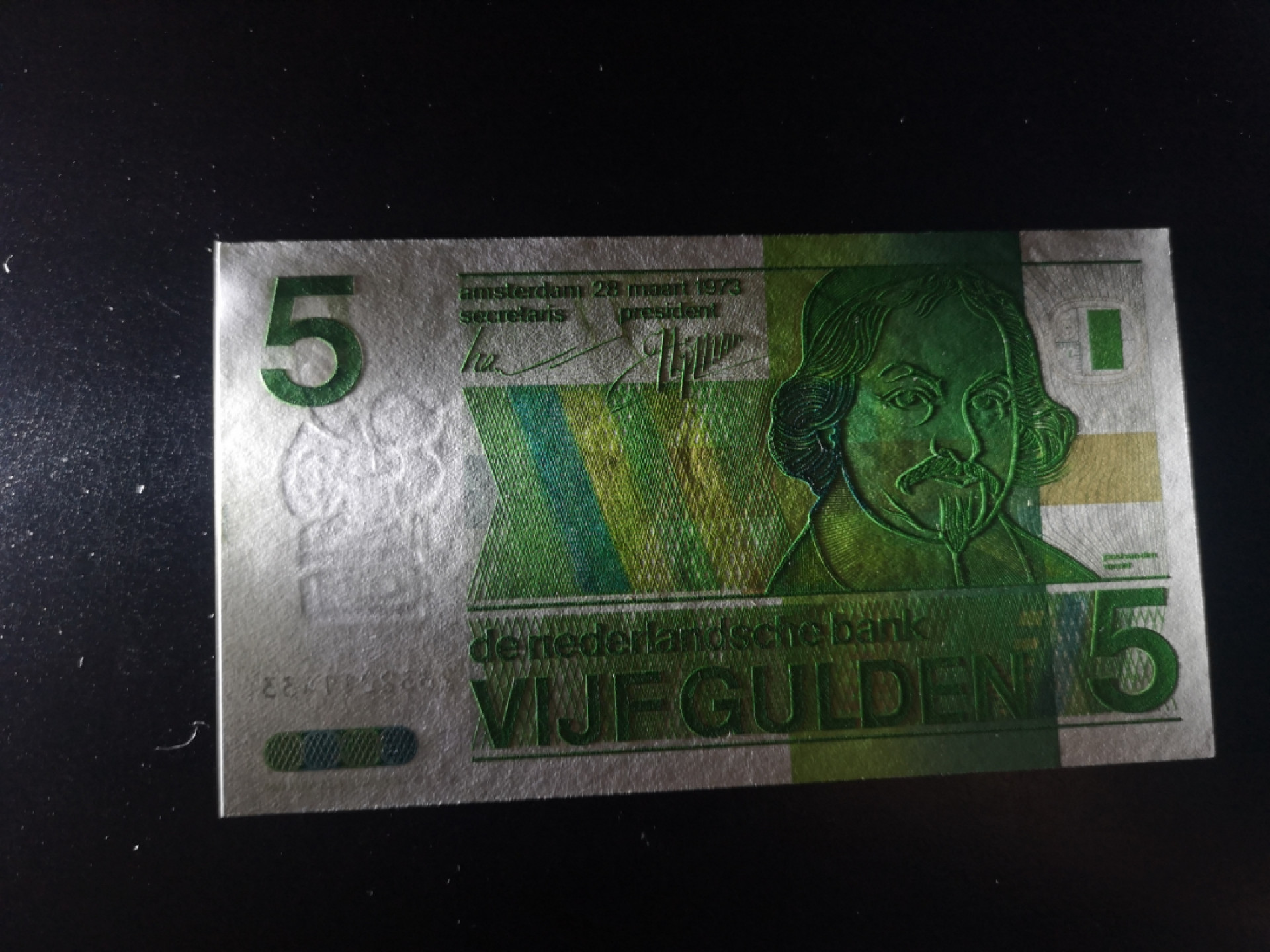 《外钞收藏家》第一百二十八期拍卖 荷兰人像版5盾 全新UNC