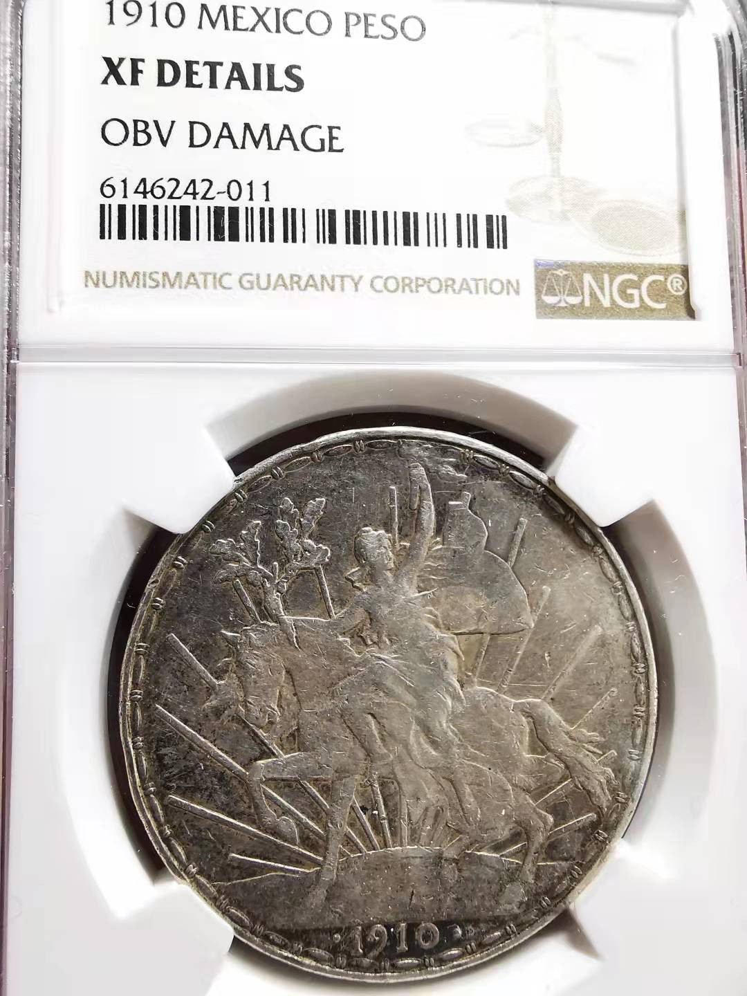 凡希社世界钱币微拍副品交流自动拍专场三 1910墨西哥骑马比索NGC-XFD