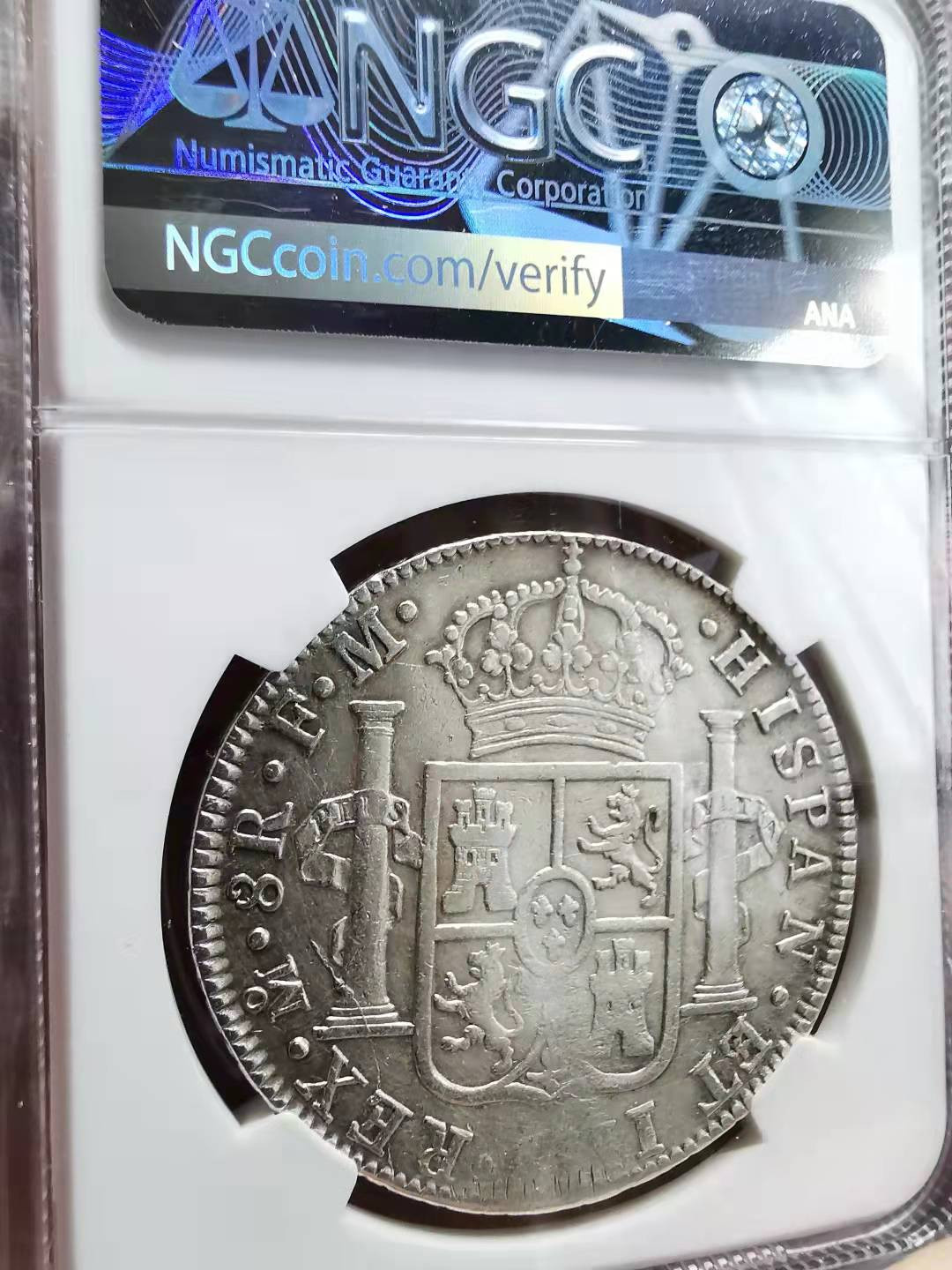 凡希社世界钱币微拍副品交流自动拍专场三 1789MO墨西哥卡三双柱NGC-XFD