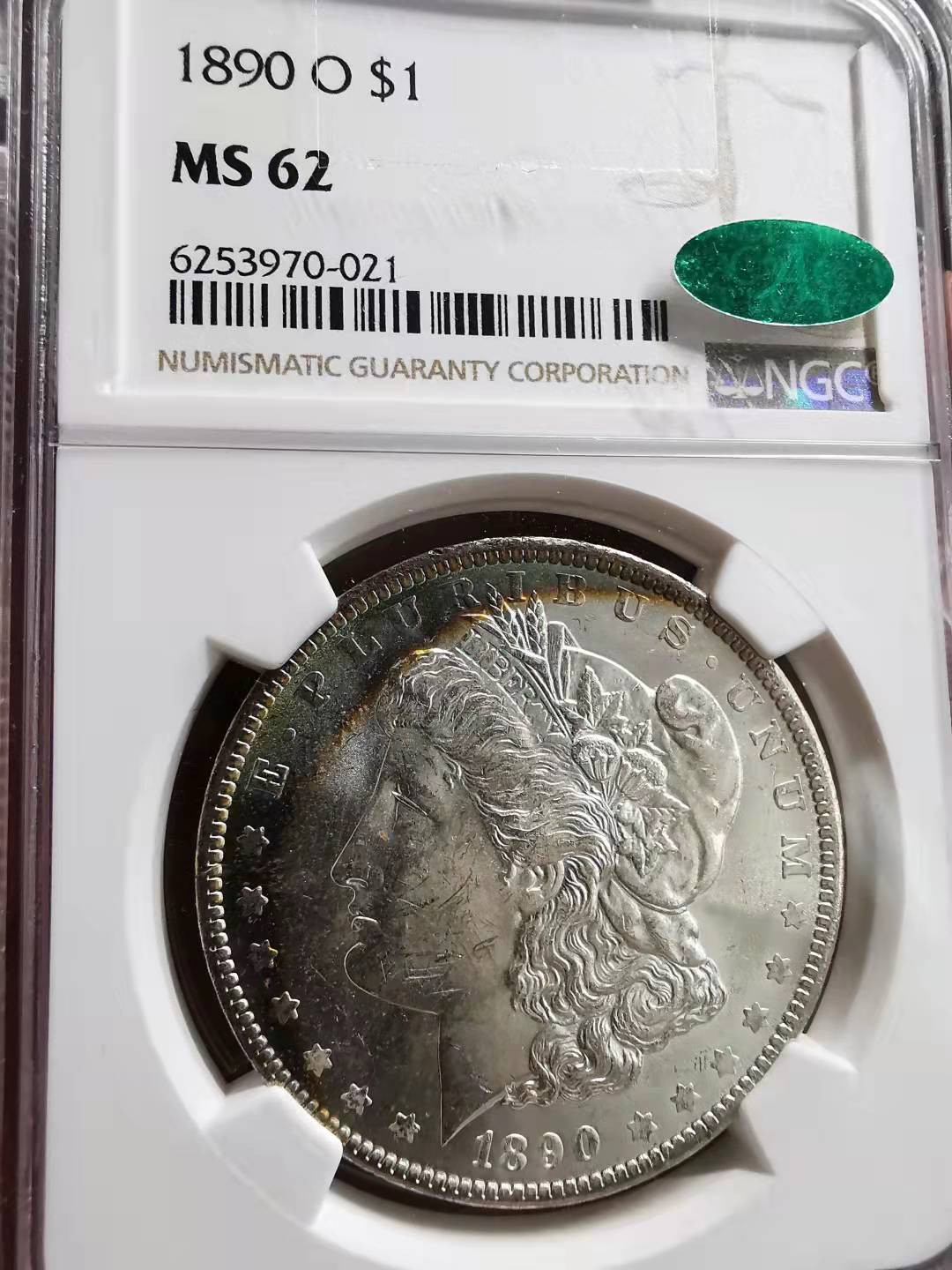 凡希社世界钱币微拍副品交流自动拍专场三 1890O美国摩根壹圆NGC-MS62