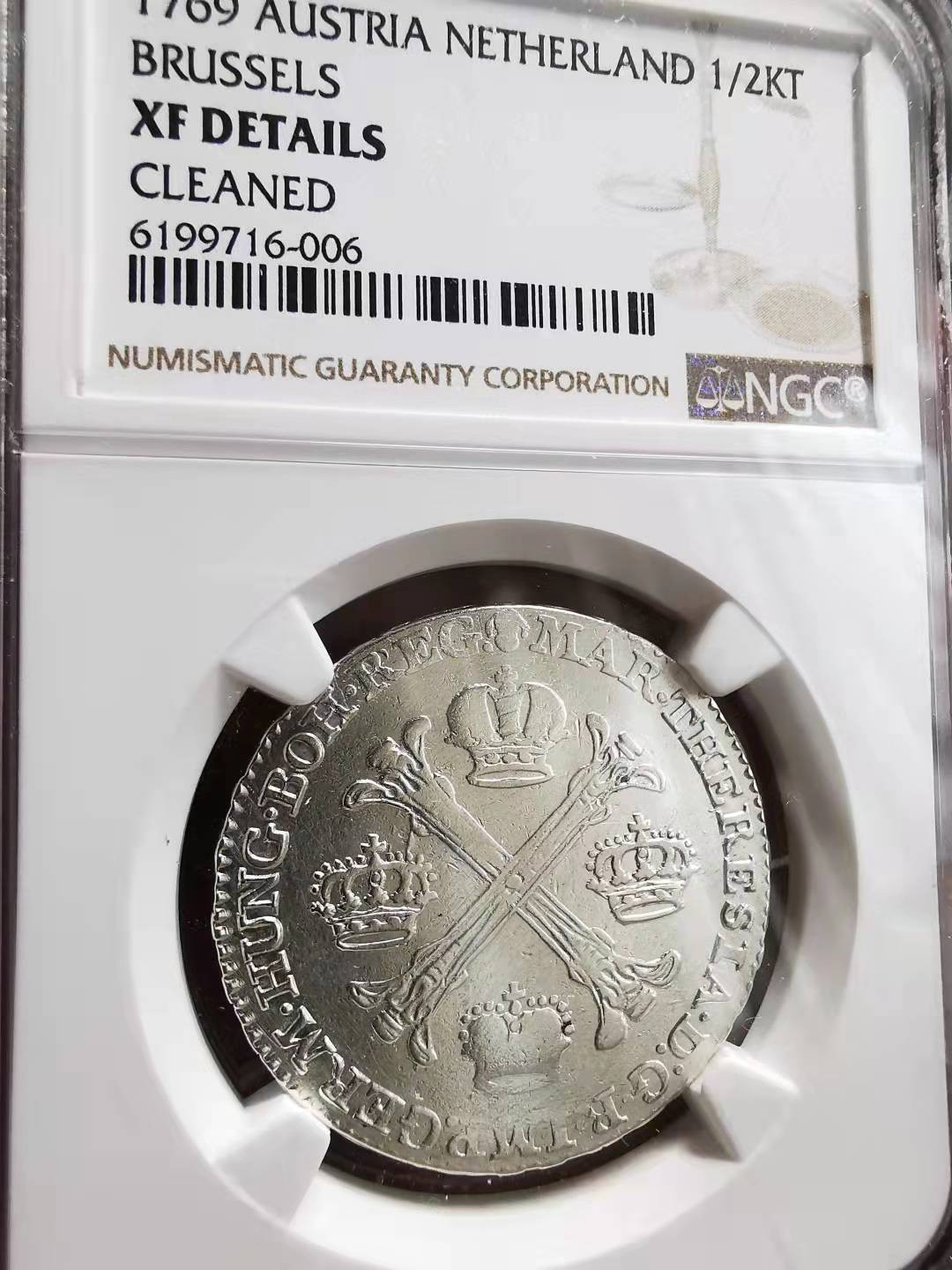 凡希社世界钱币微拍副品交流自动拍专场三 1769奥治尼德兰1/2泰勒NGC-XFD