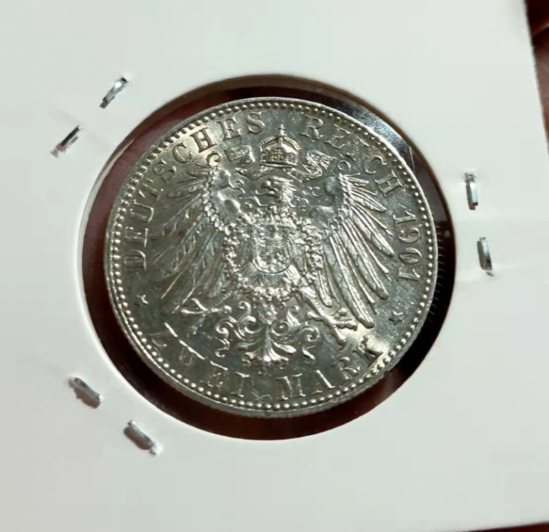萌新换藏预热拍（0佣金） 德国1901年建国2马克银币