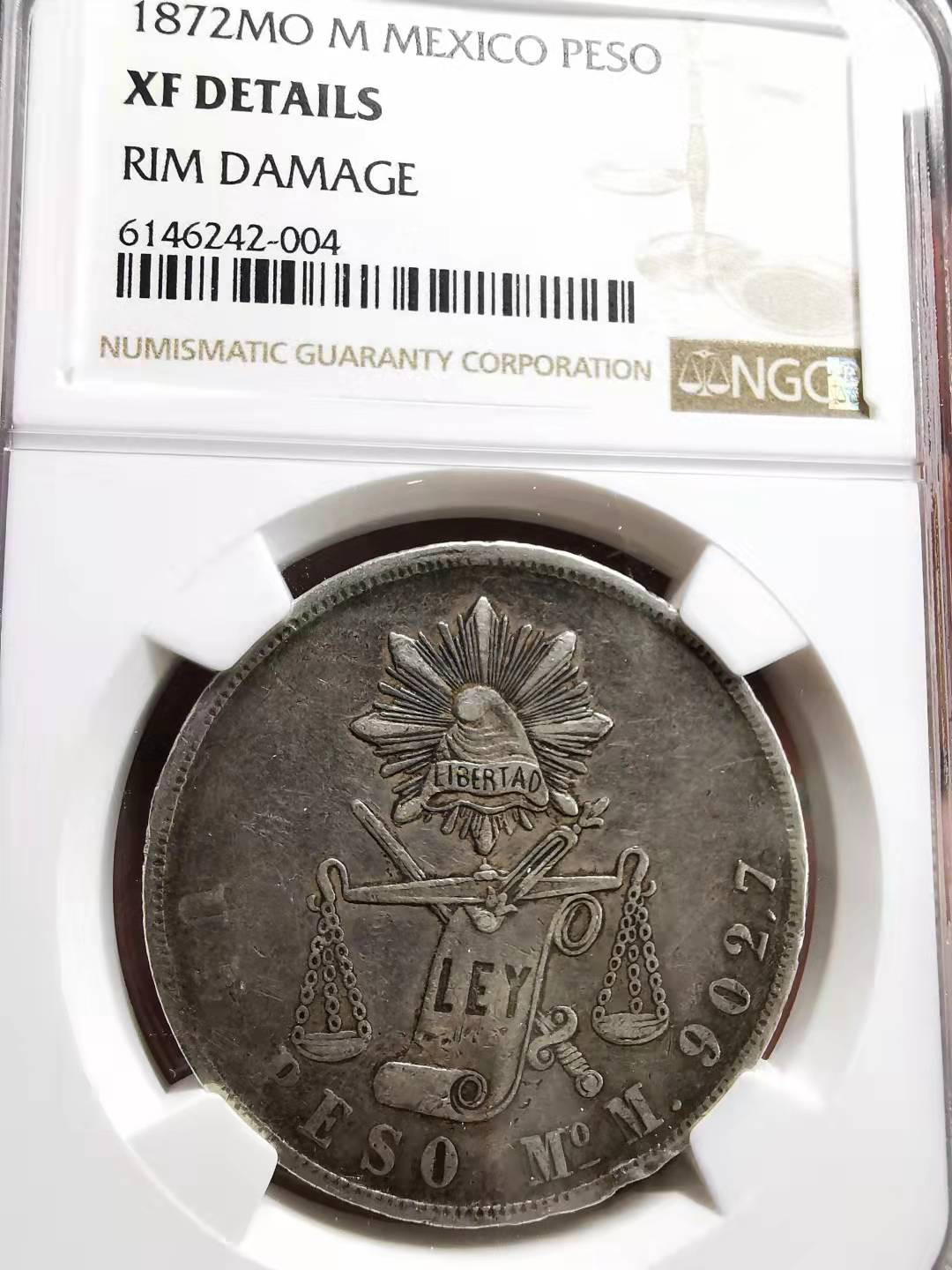 凡希社世界钱币微拍副品交流自动拍专场三 1872墨西哥天平鹰洋NGC-XFD