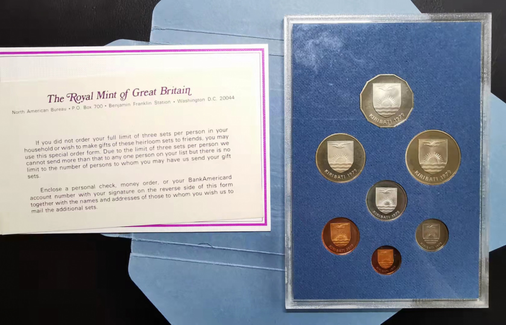 凡希社世界钱币微拍副品交流自动拍专场三 荐！1979基里巴斯精铸PS原包装！