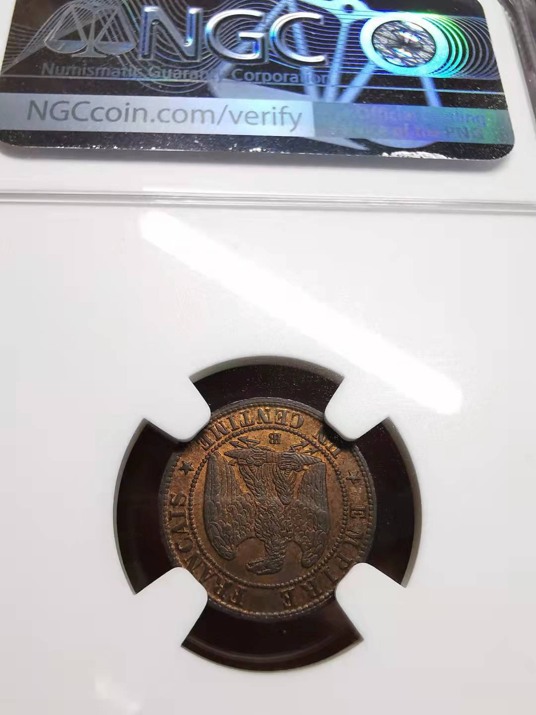 凡希社世界钱币微拍副品交流自动拍专场三 1862BB法国拿三1分NGC-MS62