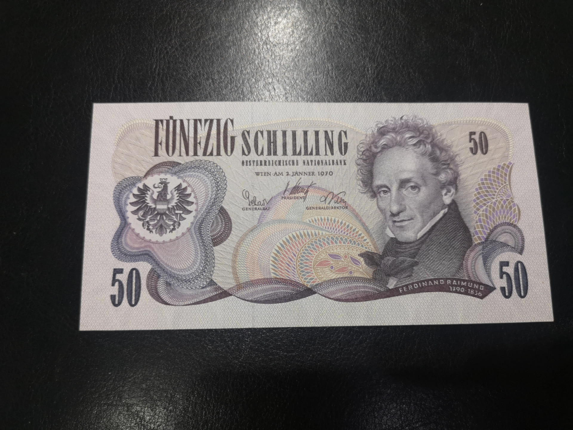 《外钞收藏家》第一百二十八期拍卖 1970年奥地利50先令 全新UNC