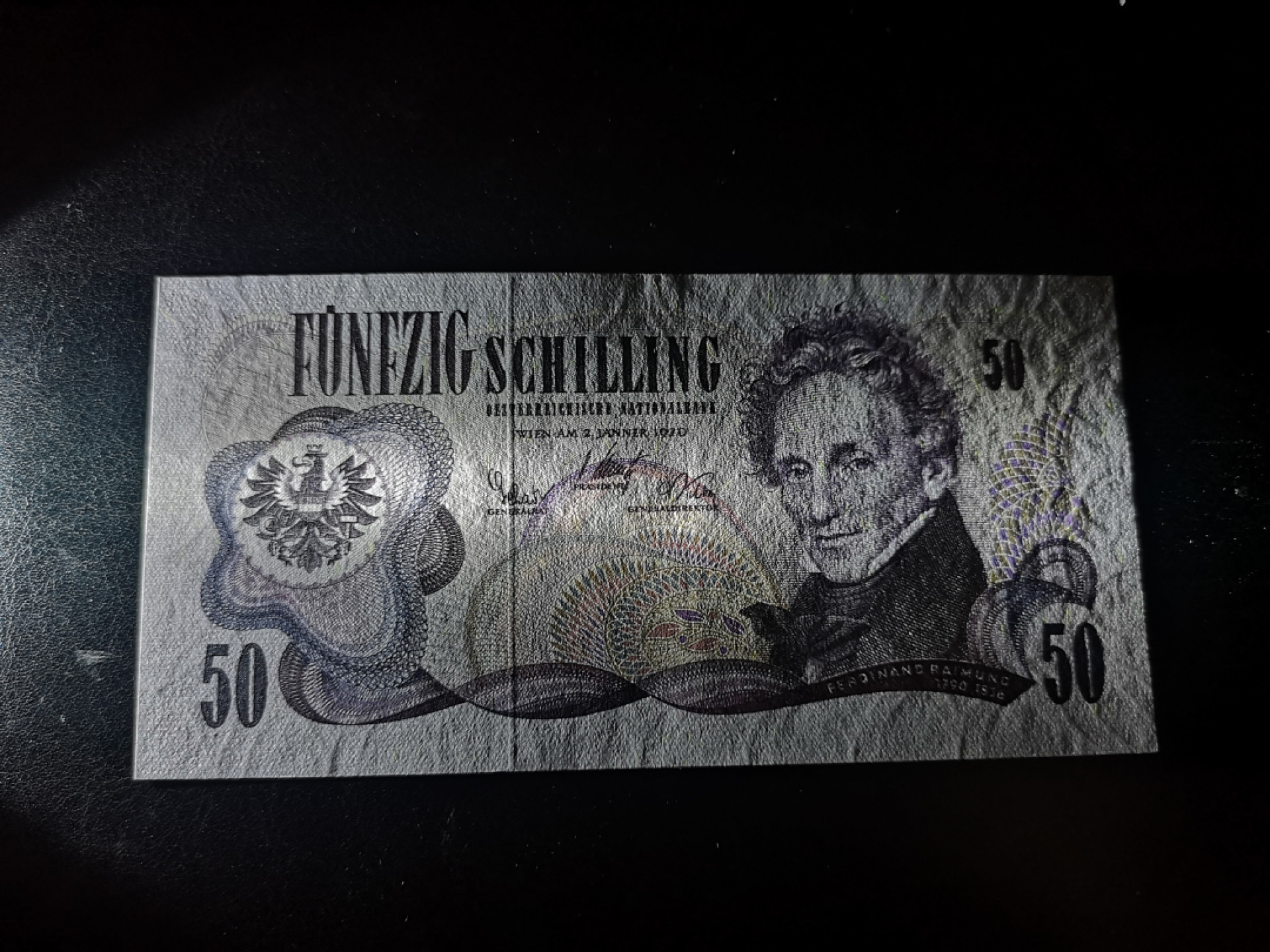 《外钞收藏家》第一百二十八期拍卖 1970年奥地利50先令 全新UNC