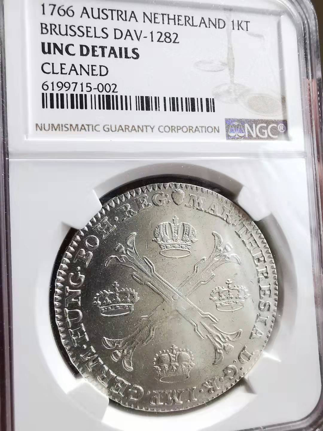 凡希社世界钱币微拍副品交流自动拍专场三 1766奥治尼德兰泰勒大银NGC-UNCD