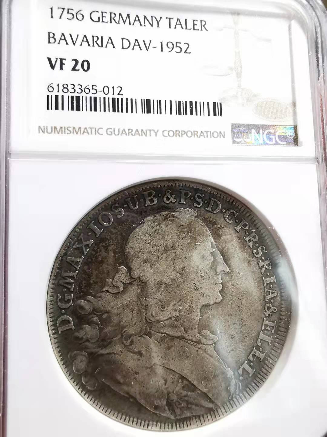 凡希社世界钱币微拍副品交流自动拍专场三 1756巴伐利亚泰勒大银NGC-VF20