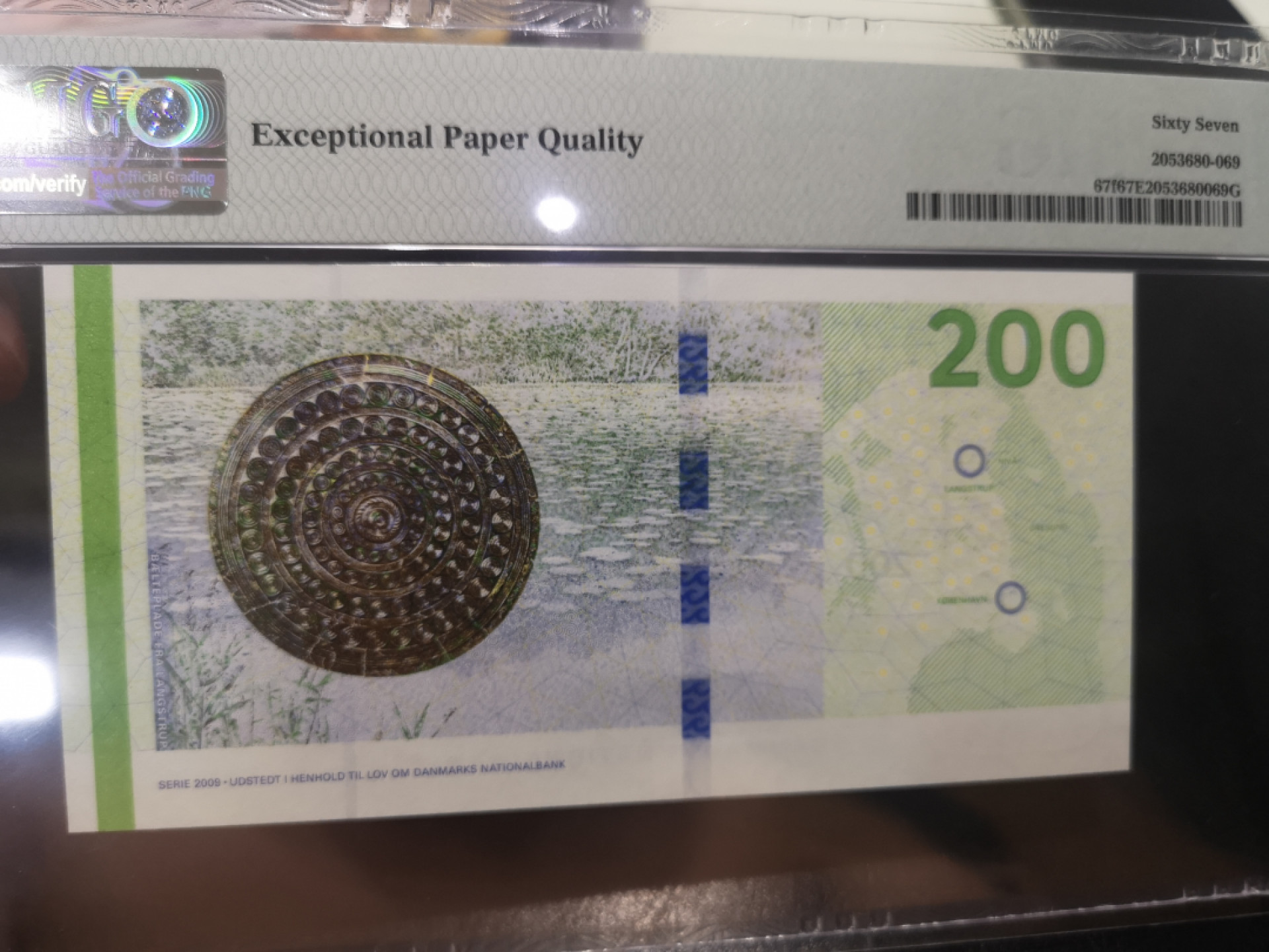 《外钞收藏家》第一百二十八期拍卖 2016年丹麦桥版 200克朗  PMG67