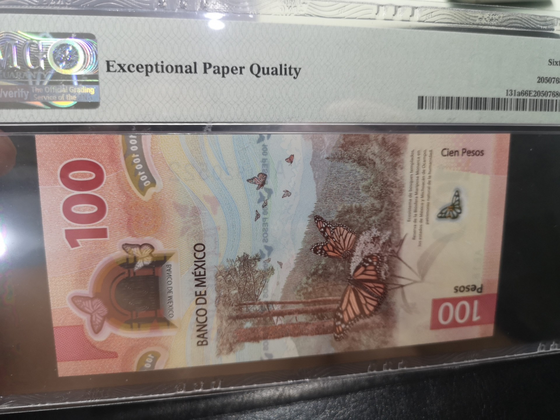 《外钞收藏家》第一百二十八期拍卖 2020年墨西哥100比索 PMG66 无47