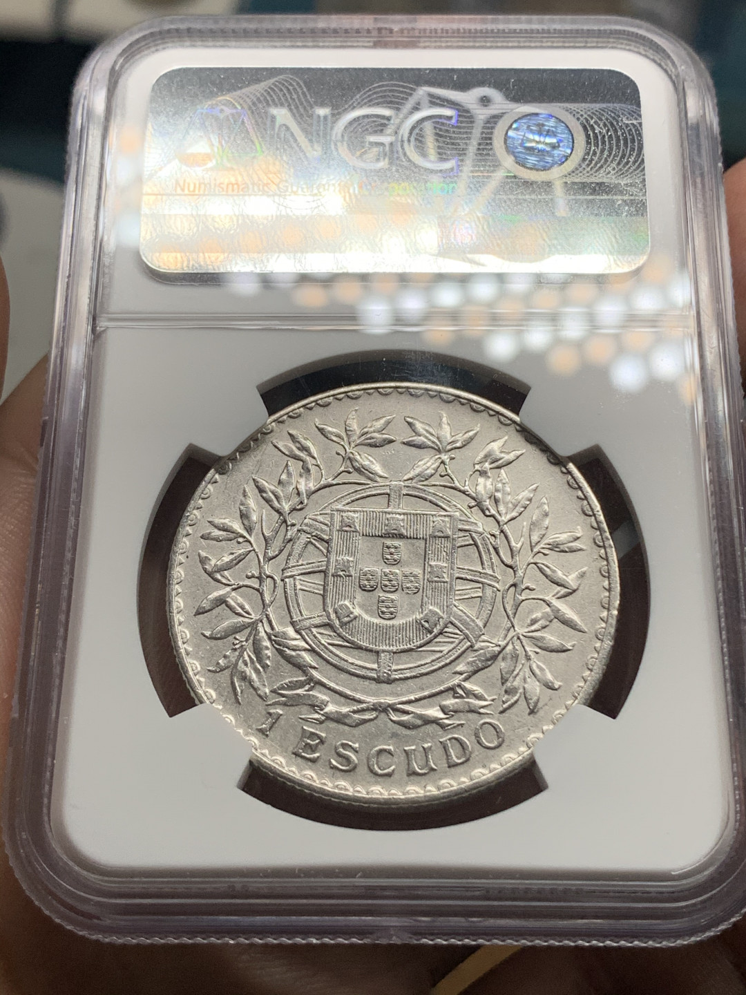 《竞宝斋》钱币微拍-第5场（0佣金包邮） NGC 评级 葡萄牙 谷物女神 1埃斯库多 大银币 整体磨损较少