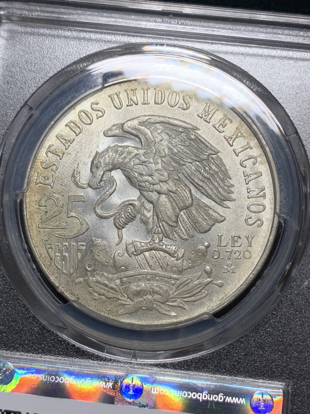 《竞宝斋》钱币微拍-第5场（0佣金包邮） 原光新评 公博 ms66  1968年墨西哥 奥运会 银币