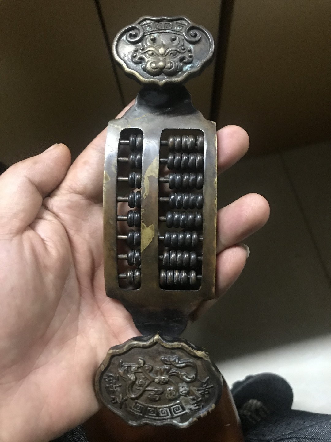 缤纷拍409期，自动结拍，鸽子曝光 掐丝珐琅如意算盘一个，纯铜的，镇宅招财辟邪哦