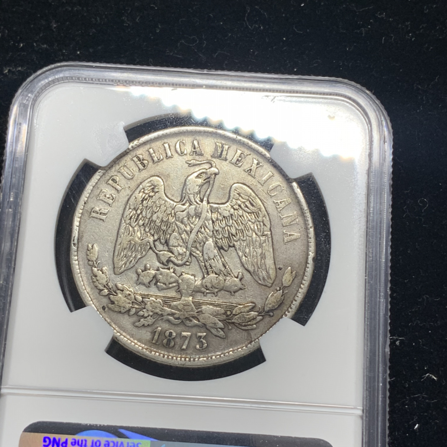 《竞宝斋》钱币微拍-第5场（0佣金包邮） NGC-AU原味难上分 墨西哥 天平鹰洋  1873 MO 1比索银币