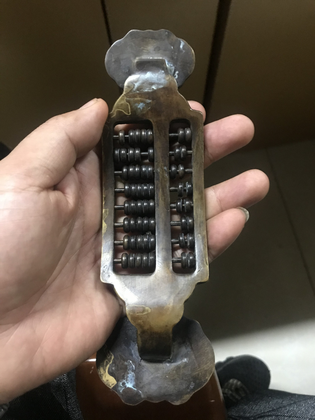 缤纷拍409期，自动结拍，鸽子曝光 掐丝珐琅如意算盘一个，纯铜的，镇宅招财辟邪哦