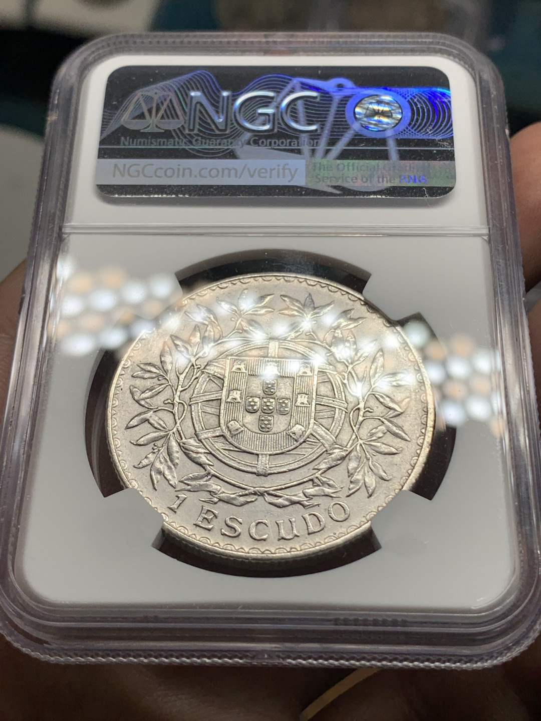《竞宝斋》钱币微拍-第5场（0佣金包邮） NGC 评级 葡萄牙 谷物女神 1埃斯库多 大银币 整体磨损较少