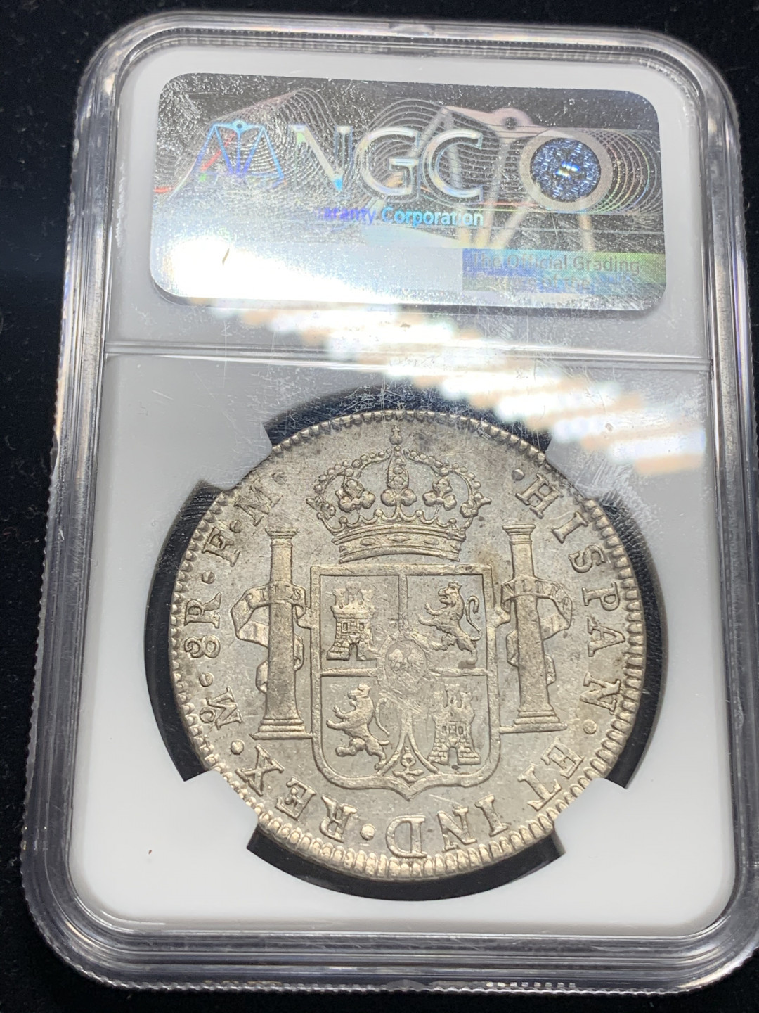 《竞宝斋》钱币微拍-第5场（0佣金包邮） NGC au53  墨西哥 卡洛斯四世  1798 mo 8R大银币