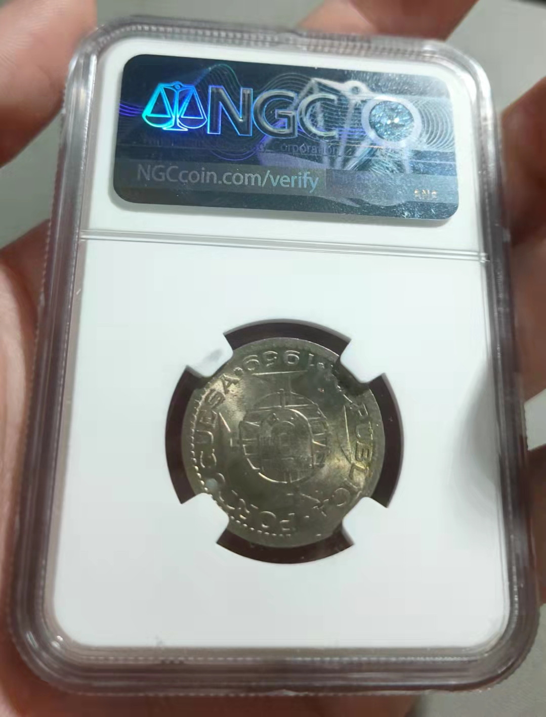萌新换藏拍卖一 ngc ms64 葡属印度1959年1e镍币