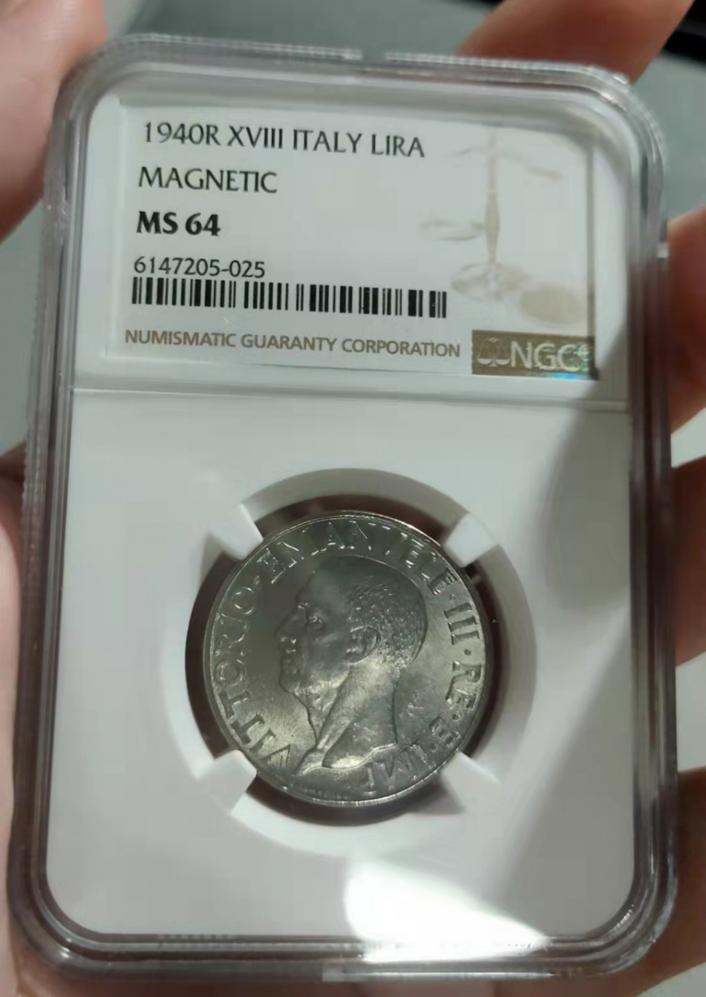 萌新换藏拍卖一 ngc ms64 意大利法西斯时期1940年1里拉镍币