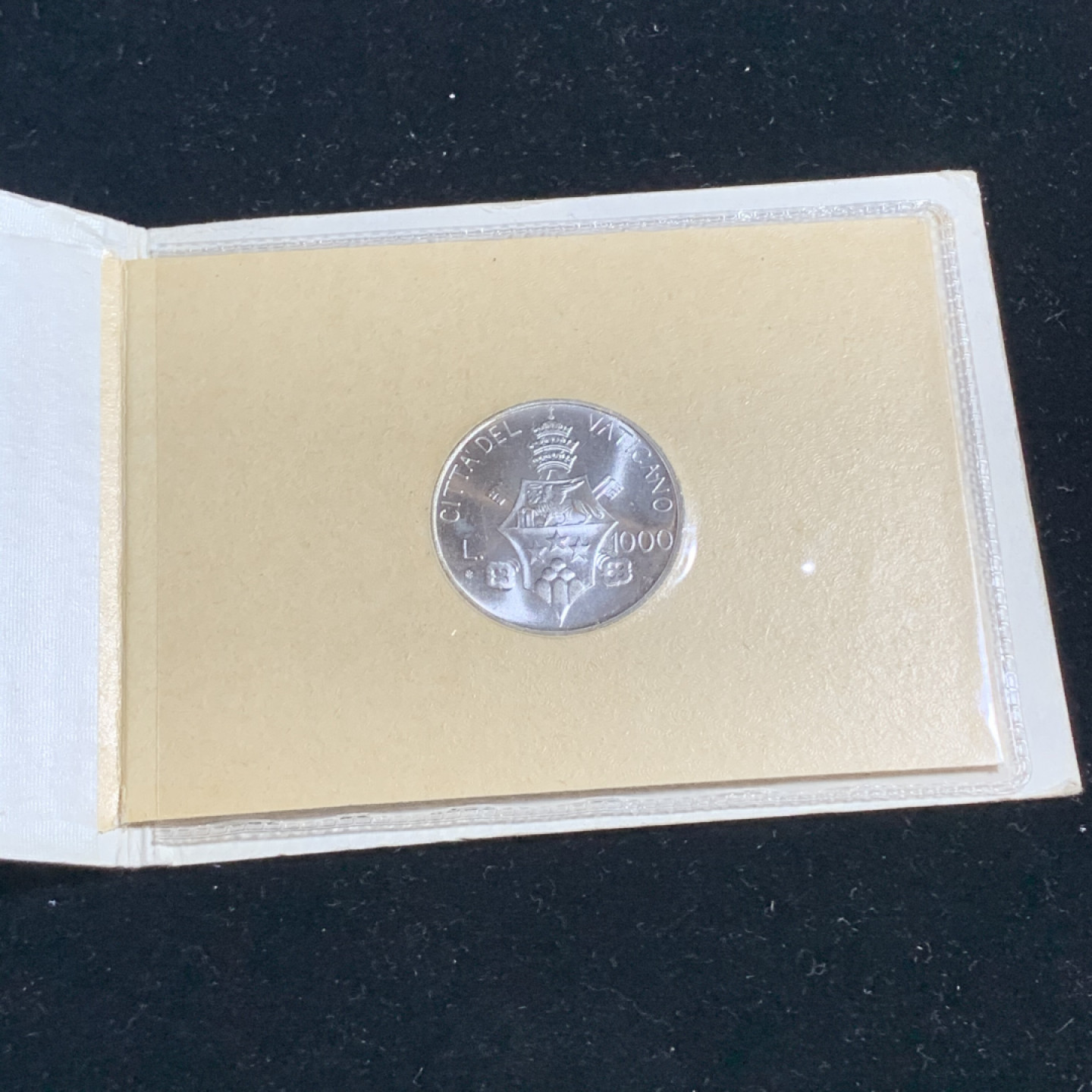 《竞宝斋》钱币微拍-第5场（0佣金包邮） 原装梵蒂冈1978年 教皇约翰保罗一世 1000里拉 银币