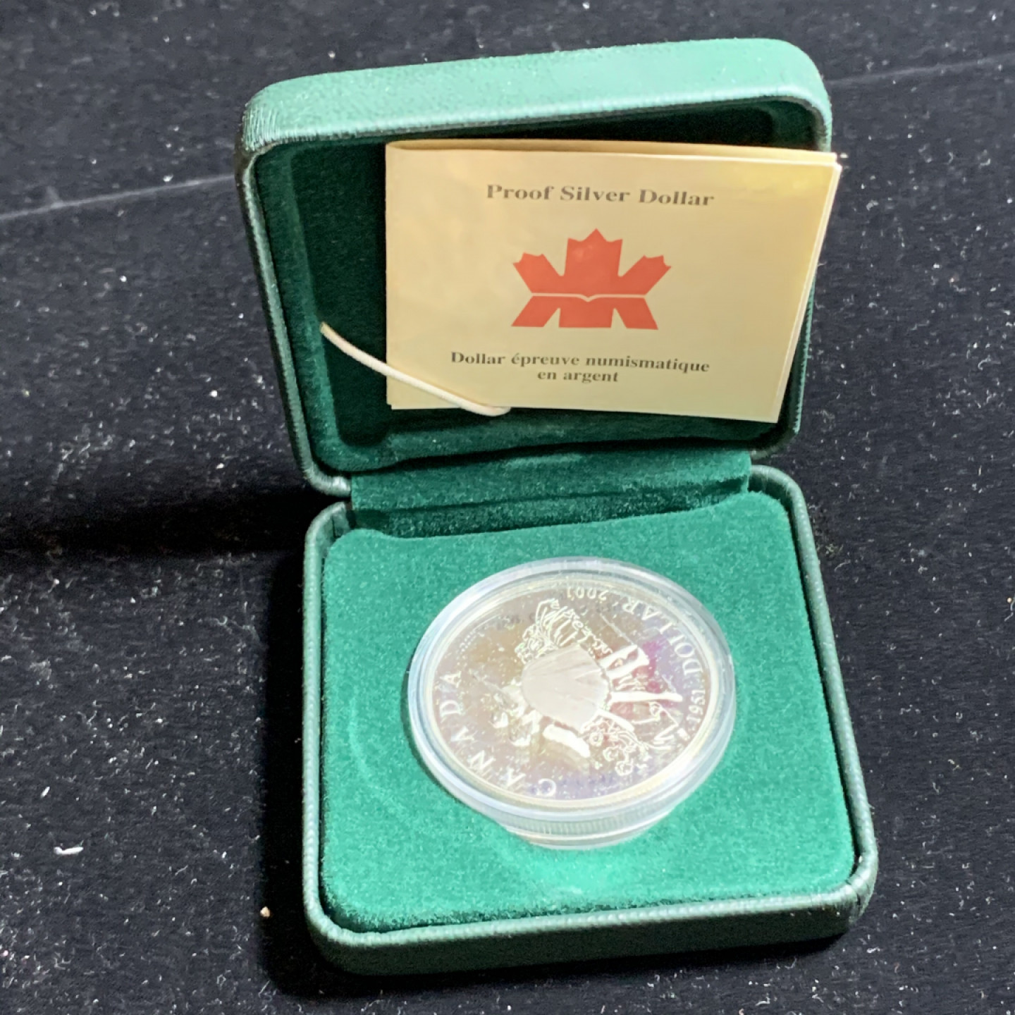 《竞宝斋》钱币微拍-第5场（0佣金包邮） 925银，原盒证书加拿大2001年 国家芭蕾舞50周年 1元 银币精铸币PROOF