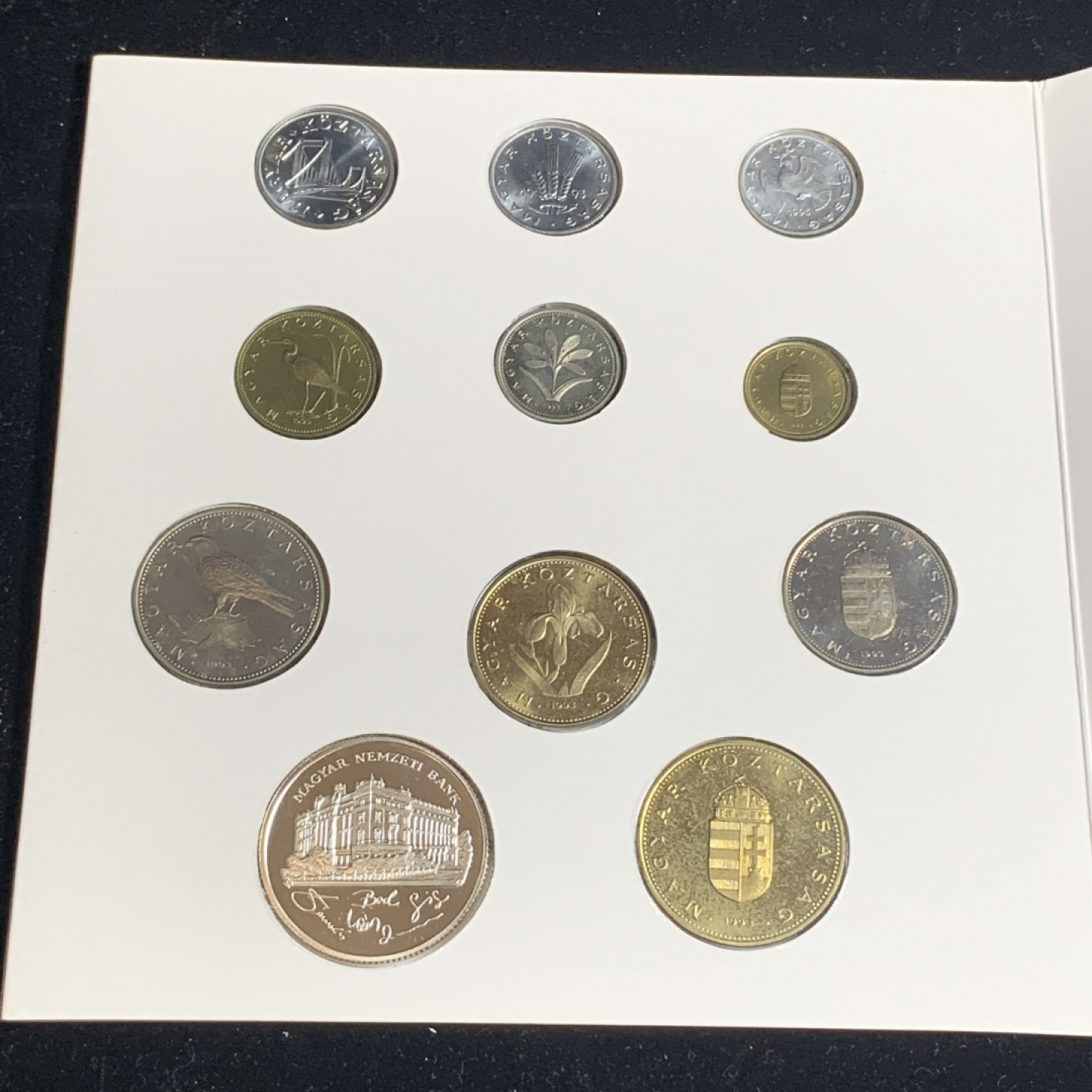 《竞宝斋》钱币微拍-第5场（0佣金包邮） 原装匈牙利 1993年卡装精制PROOF套币11枚 200福林是银币 稀少
