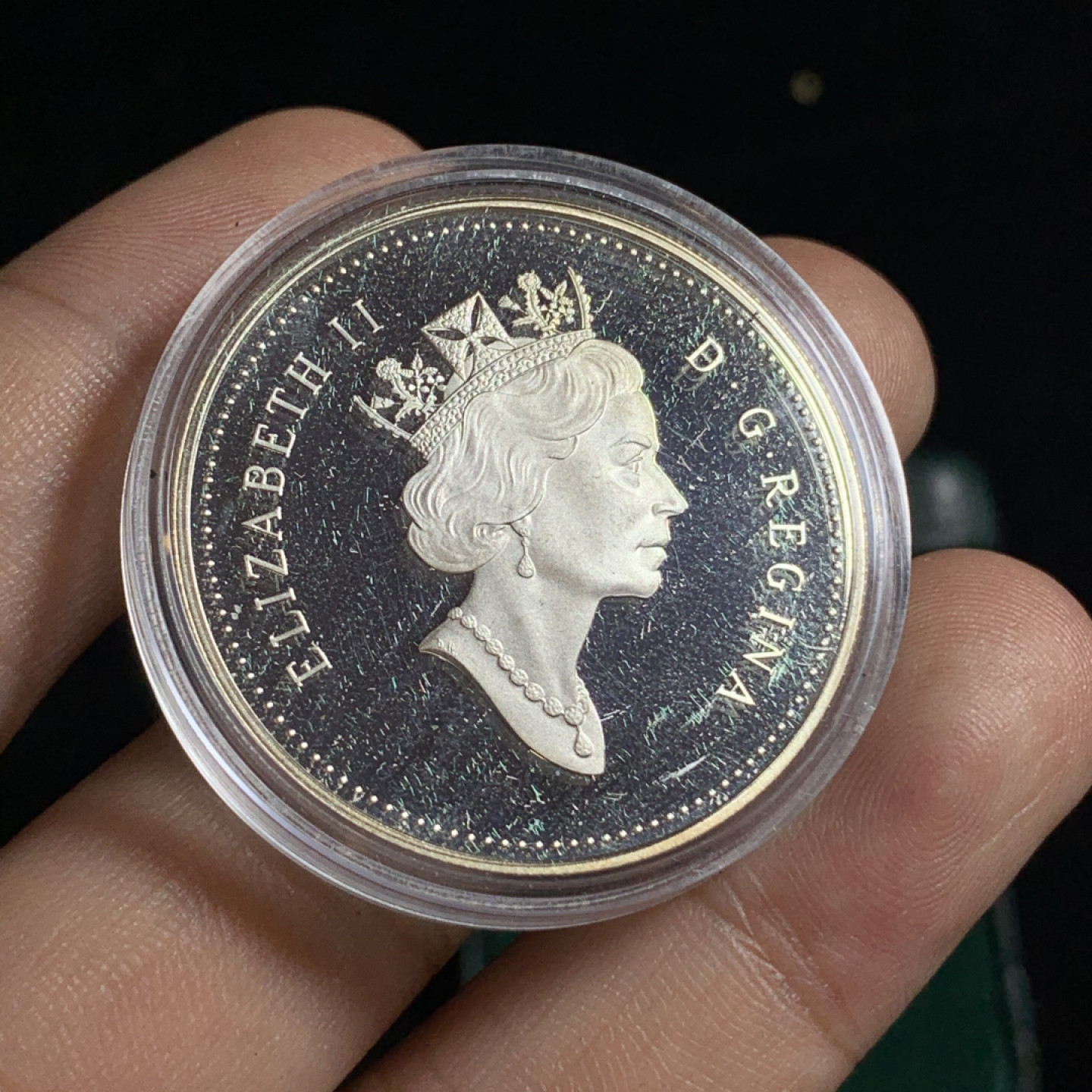 《竞宝斋》钱币微拍-第5场（0佣金包邮） 925银，原盒证书加拿大2000年 发现之旅 1元 银币精铸币PROOF