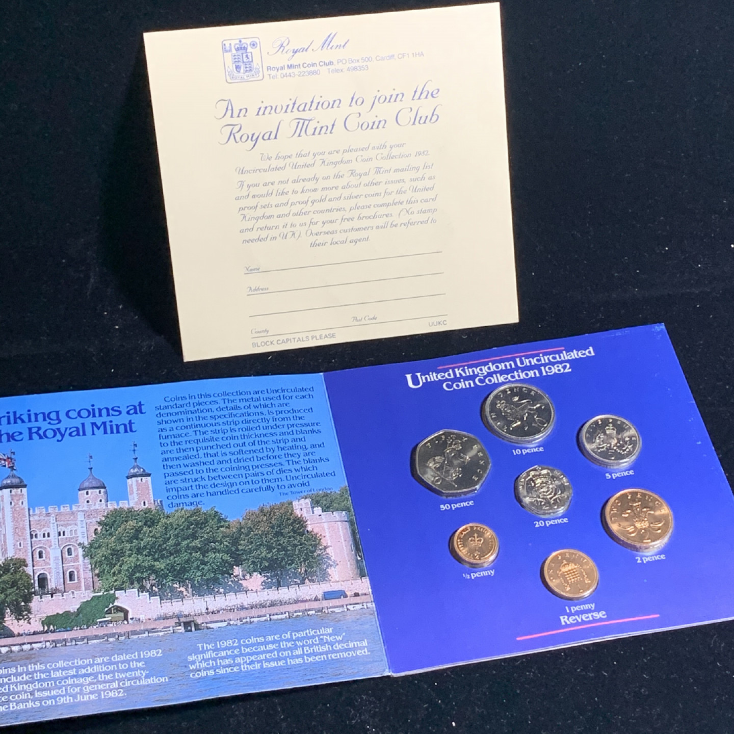 《竞宝斋》钱币微拍-第5场（0佣金包邮） 原装英国 1982年 7枚装卡装精制套币 包装有脱落