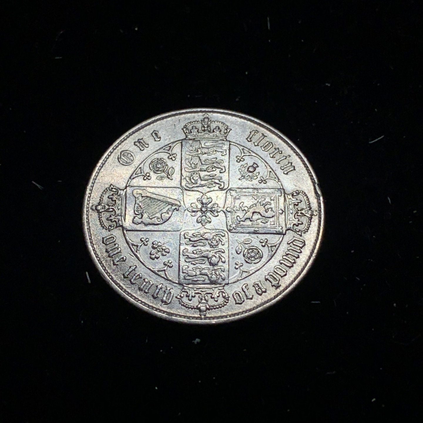 《竞宝斋》钱币微拍-第5场（0佣金包邮） 英国维多利亚女王 1872年 哥特福林 好品 银币