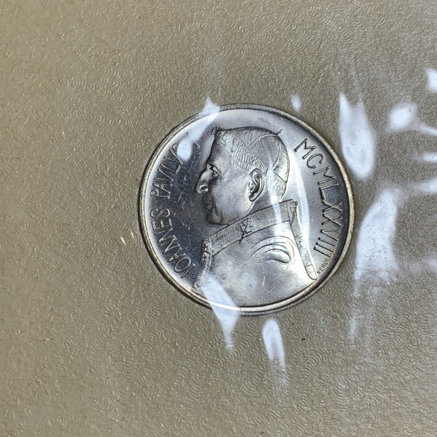 《竞宝斋》钱币微拍-第5场（0佣金包邮） 原装梵蒂冈1978年 教皇约翰保罗一世 1000里拉 银币